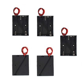 MulticoloredLED 5 Piezas 3 x 1,5 V AAA Clip de Resorte de batería Caja de Almacenamiento de plástico 3 Ranuras x 1,5 V AAA Soporte de batería Negro Rojo Cables (3AAA)