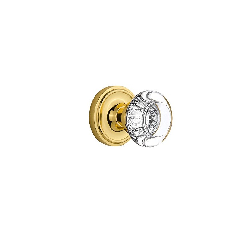 Nostalgic Warehouse Classic Rosette Round Clear Crystal Door Knob