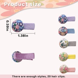 YDDXAQHB 20 pcs Girl Hair Clips Cute Small Cloth Wrapped Floral Print Clips Metal Alligator Clip for Baby， Girls，Women，Adolescent Hair Accessorie(Flower)
