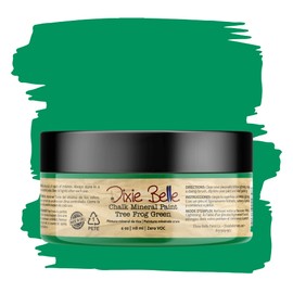 Dixie Belle Paint Company Chalk Finish Furniture Paint - Tree Frog Green, 4oz Matte Vibrant Green Chic Chalk Mineral DIY Furniture Paint