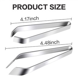 Fish Bone Tweezers Set, Professional Stainless Steel Flat and Slant Pliers Remover Set for Cooking Kitchen Salmon Trout, 2 Styles