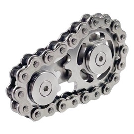 Bike Chain Gear Fidget Spinner, Metal Sprocket Chain Fidget Toy, Stress Anxiety Relief Fidget Toy, Stainless Steel Durable Mechanics W/Smooth Bearings EDC Novelty Toy (Silver)