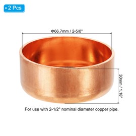 PATIKIL 2-1/2" Copper Pipe End Cap, 1Pcs Copper Fitting Cap Sealing Sweat Plug Solder Connection for Plumbing HVAC Air Conditioner