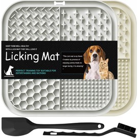 Lesipee - Tapete para lamer perros y gatos, paquete de 2 unidades, alimentador lento, apto para lavaplatos, juguetes para aliviar la ansiedad para perros, tapete de alimentación para mantequilla,