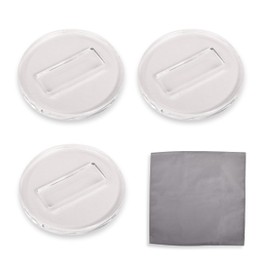 4" Clear Piano Caster Cups for Grand Pianos and Baby Grand Pianos by Blue Akilades - 3 Pack with Dust Cloth