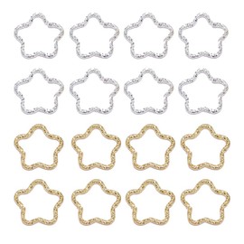 GSHLLO 100 PCS Metal Twisted Open Jump Rings Connectors Unsoldered Rings Jewelry Accessories for Jewelry Making Star Shaped