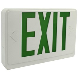 LEDONE Green Exit Sign, LED Emergency Exit Light with Battery Backup, Double Face, 120-277v, Damp Location, Hardwired Green Letter Exit Lights, UL 924 Title 20 Listed, 1PK