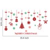 Merry Christmas Hanging Wall Decals Peel and Stick Bows Tree