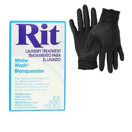 Dye – Rit Powder Single Pack for Fabric Dye for Crafting, Clothing, and Décor – with Artisx Nitrile Gloves Included (White Wash)