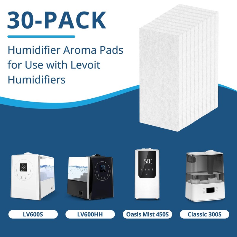 Beckacher Aroma Pads 30 Packs, Humidifier Replacement Filters Compatible with