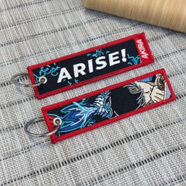 Embroidered Warrior of Shadows - Jet Tag Arise Double Sided Fabric Keyring - Anime Accessories for Backpacks, Keys or Car Mirrors, red