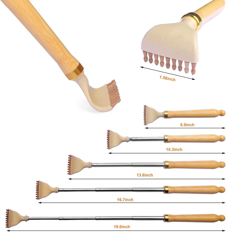 YEHORIN Telescoping Back Scratcher, Portable Extendable Bamboo Back Scratcher for