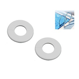 Wyywtc Pool & SPA Ladder, Hand Rail Escutcheon Plate Cover Replace，Pool handrail Base Decorative Cover(2 PCS White), WY-ZSG-2W-80