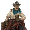 Western Desert Cowboy On Saddleback Brown Stallion Horse By Cactus