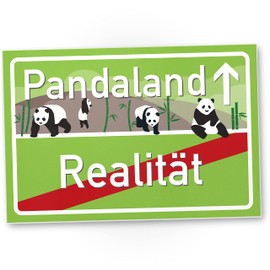 DankeDir! Pandaland - Panda Schild kleines persönliches Geschenk für sie - süße Deko Wanddeko Schoko Türschild Mädchen Wohnung Zimmer Geschenkidee Geburtstagsgeschenk Freundin Party Deko