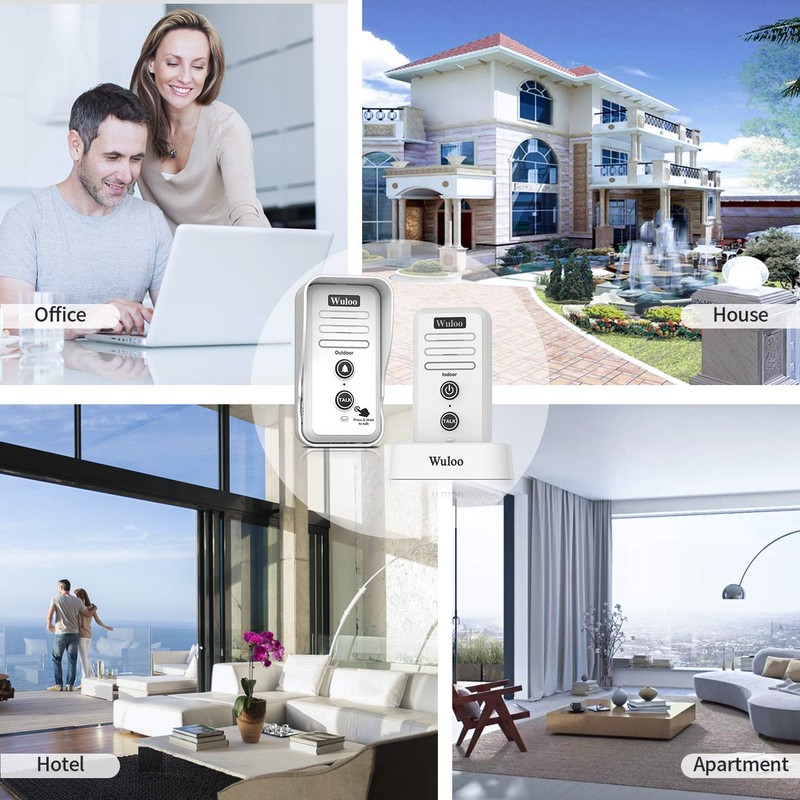 Wireless Intercom Doorbell Chime for Home Intercomunicador (1T1 White) …