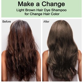 Agthyuve Tea Tree Hair Dye Shampoo, Light Brown Hair Color Shampoo For Women & Men, Easy to Use at Home, Long Lasting 3 in 1 Hair Dye for Gray Hair Coverage 16.9 Fl Oz (Light Brown)