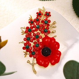 GFM® Poppy Flower Brooch for Remembrance Day (BRCH-PPY-7404-Large)