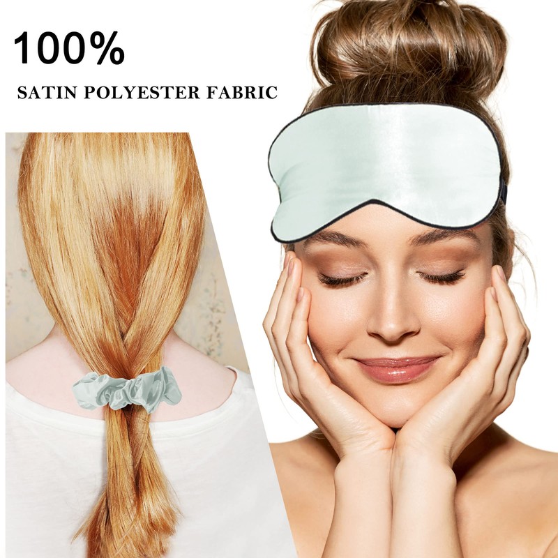 PiccoCasa Satin Pillowcases for Hair and Skin with Eye Mask