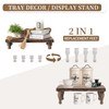Hanobe Wooden Riser Decorative Tray: Farmhouse Wood Pedestal Display Stand