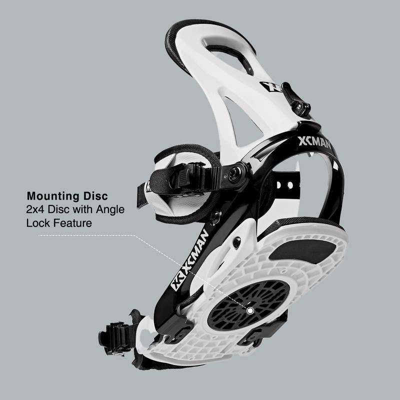 XCMAN Outdoors All-Mountain Snowboard Binding | Boot Size 9-12 (Black