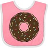 inktastic Chocolate Donut, Doughnut, Glaze, Icing, Sprinkles Baby Bib Pink