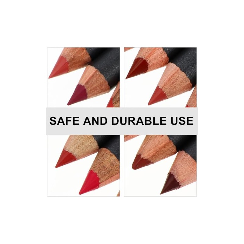 Lápiz Delineador de Labios Mate Negro 12 Piezas de Madera