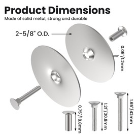 MILYARD 2 Pcs 2-5/8" Diameter Door Hole Cover Plate, Round Deadbolt Cover Plate for Home Security (Silver)