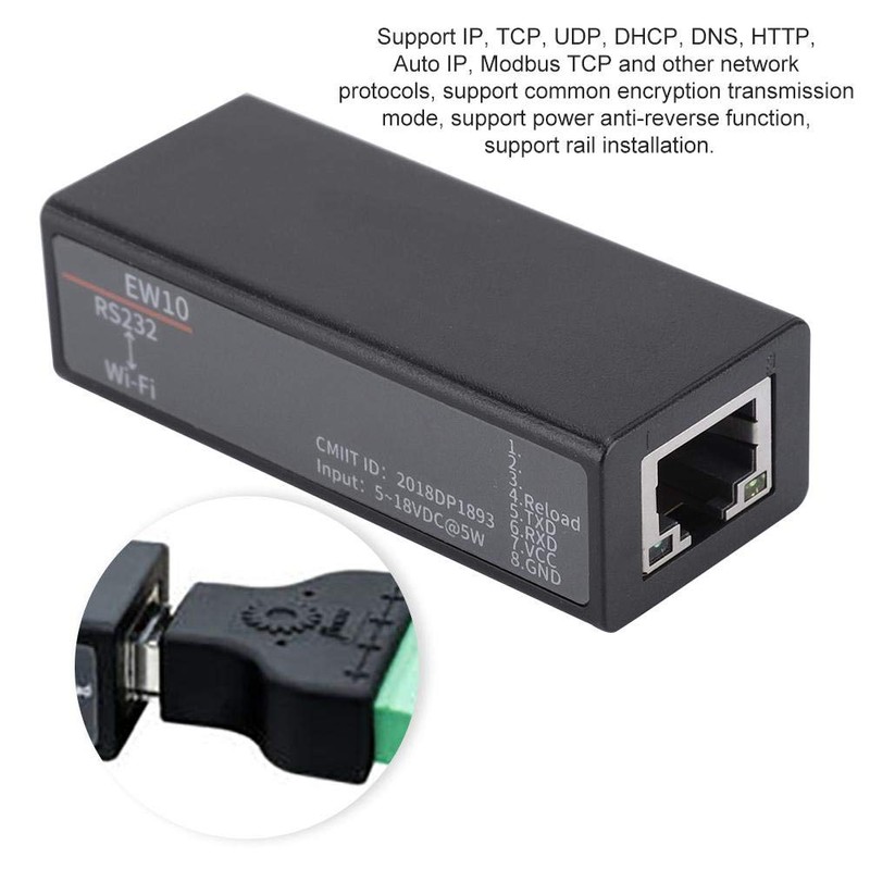 RS232 to Serial Server,Elfin-EW10 to Ethernet RS232 802.11b/g/n Network,Support IP,