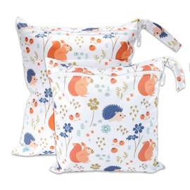 ABirdon Pack of 3 Wetbag Nursery Wet Bag Nappy Bags Zip Waterproof Washable Wetbag Organiser for Toddler Nappies Travel Gym Beach Pool, Hedgehog, travel bag