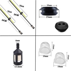 JJiaoLinin Universal Fuel Line,4 Pcs Fuel Hose Pipe for Trimmer Brush Cutter Mower Universal Petrol Filter Kit Petrol Filter Kit Petrol Hose Seal for Strimmer Garden Machine Fitting