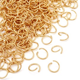 Craftdady 200pcs Stainless Steel Jump Rings 10mm Strong Metal Open Gold Connecting Ring for Jewelry Necklace Earrings Crafts