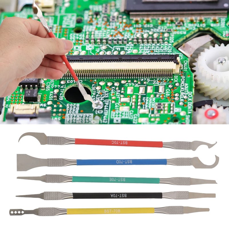 Electronic Opening Repair Spudger Kit, 5 in 1 Metal Pry
