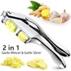 2 in 1 Garlic Press Slicer Stainless Steel Peeler Squeezer