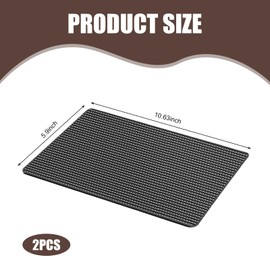 dawfall 2 PCS Car Anti Slip Pad, 10.63" x 5.90" Washable Grid Pattern Magic Sticky Grip Pad, Multifunctional Fixate Anti-Slip Mobile Car Ornaments, Universal for Most Cars (Black)