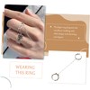 SAFIGLE 4pcs Rose Flower Ring with Chain for Women Punk