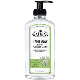 J.R. Watkins Gel Hand Soap, Scented Liquid Hand Wash for Bathroom or?Kitchen, USA Made and Cruelty Free, 11 fl oz, Aloe & Green Tea