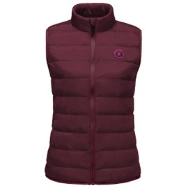 Little Donkey Andy Women's Lightweight Puffer Vest Outerwear Winter Warm Sleeveless Jacket for Casual Travel Golf Hiking Dark Red S