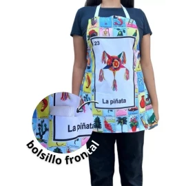 Texben 12 Mandiles Lotería Navideña Para Cocina Sublimados