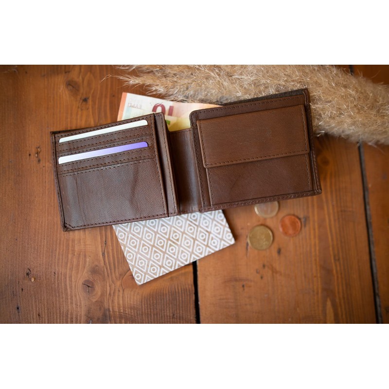 Gusti Leather Jörg Wallet Men's Leather, dark brown, Retro