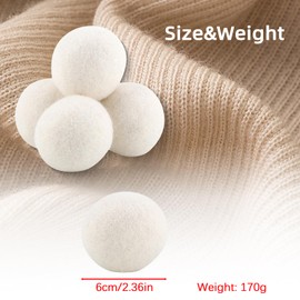 Kelepu Pack of 6 Wool Dryer Balls Felt Balls 6 cm Handmade Reusable Tumble Dryer Balls Absorbent for Tumble Dryer Washing Machine 6 cm