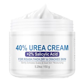 Crema de urea 40 por ciento para pies, 40% urea 2% ácido salicílico crema para pies, crema para pies y manos con aceite de coco nucifera, árbol de té,