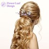 PAGOW 2PCS Leaf Hair Combs, Purple Rhinestone Hair Comb Clips,