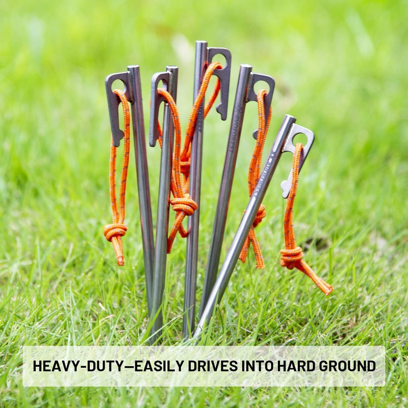 AVOFOREST Heavy Duty Tent Stakes - Thick Titanium Camping Stakes