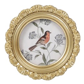 LIHOLO Vintage Picture Frames 4x4 Round Gold Antique Picture Frames with Glass Front Handcrafted Rustic Home Decor for Wall Mount and Tabletop Gallery Wall Art