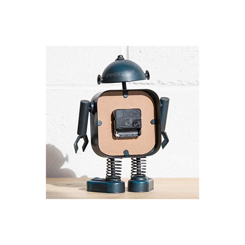 ProdBuy Home Friendly Metal Robot Mantel Table Desk Clock