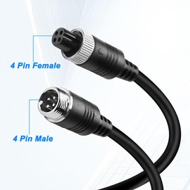 MEIRIYFA Car Video M12 4Pin Aviation Extension Cable Adapter 1 Female to 2 Male Aviation Y Splitter Converter Wire for CCTV Rearview Camera Car Truck Vehicle Backup Monitor-40CM