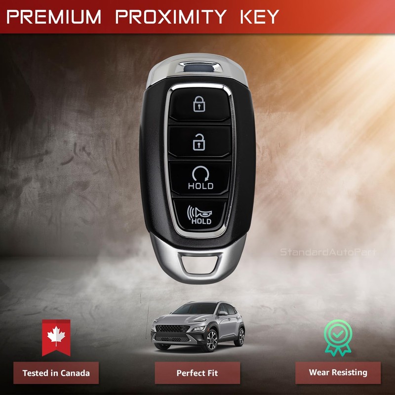 StandardAutoPart 4 Button Proximity Smart Key Compatible with Hyundai Kona
