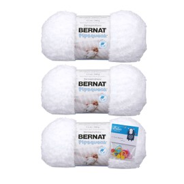 Bernat Yarn Pipsqueak Yarn, 3.5 Oz, 3-Pack Bundle with Bella's Stitch Place Holders (Whitey White)