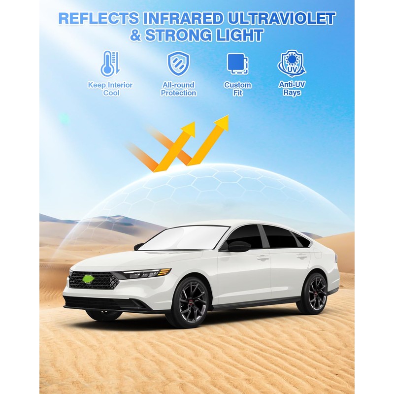 Canvcle Sunshades for Honda Accord 2023-2025 2026 Accessories Windshield Sun